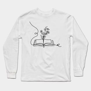 Flowers growing from book Long Sleeve T-Shirt